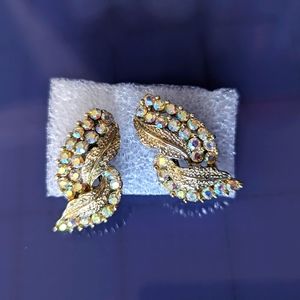 3 for $25 Vintage costume jewelry earrings | wings sparkle | clip-ons
